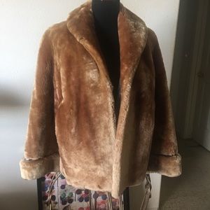 Mouton fur jacket , mint condition, w/side pockets